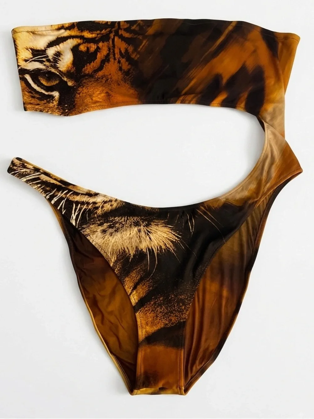 NWT SKIMS x Roberto Cavalli Strapless Monokini Tiger Face Print Size 4X